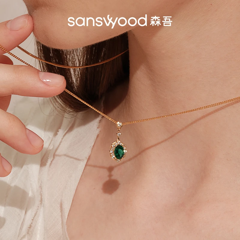 sanswood 坠链均925银莫桑石 《茜茜sissi》 复古高级感毛衣链