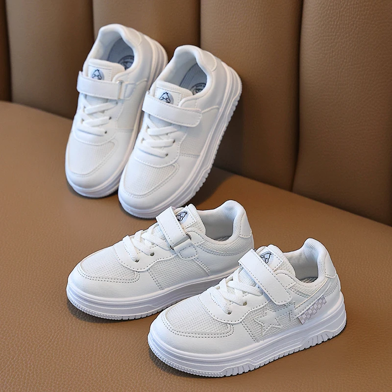 小黄鸭网面童鞋男女童小白春夏中大童运动白色小朋友夏天鞋子