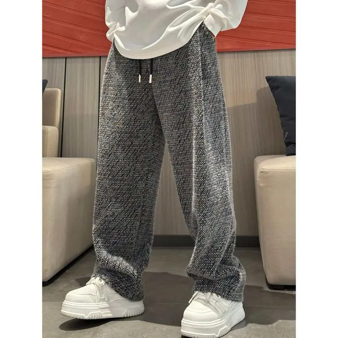 秋冬新款百搭韩版ins男士加绒冬季加绒男灯芯绒宽松直筒男裤