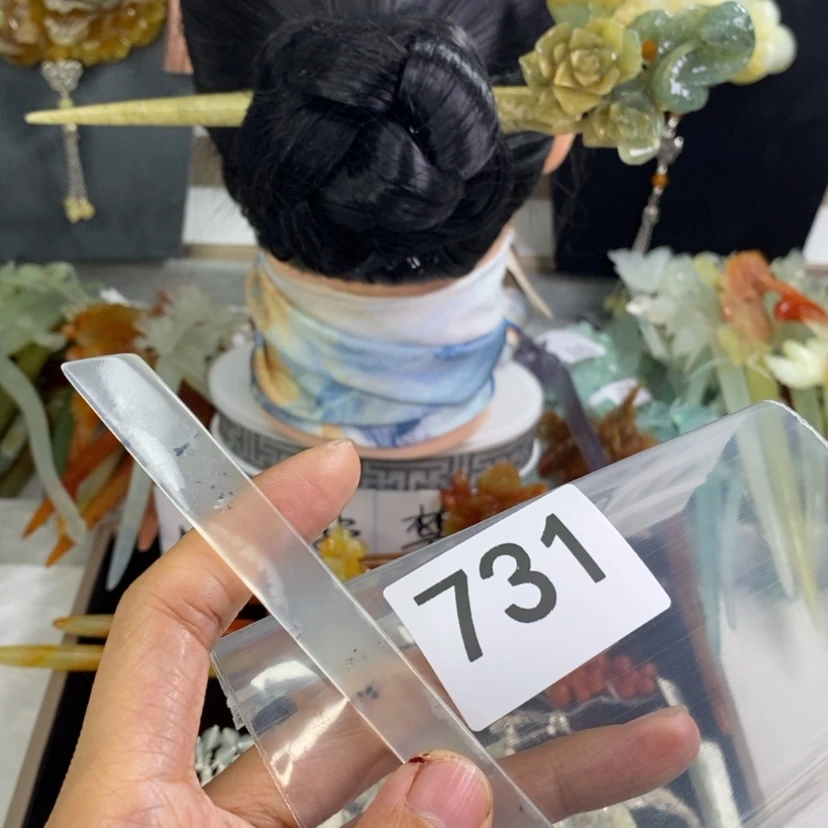 【闪购商品】岫玉发饰未镶嵌意*