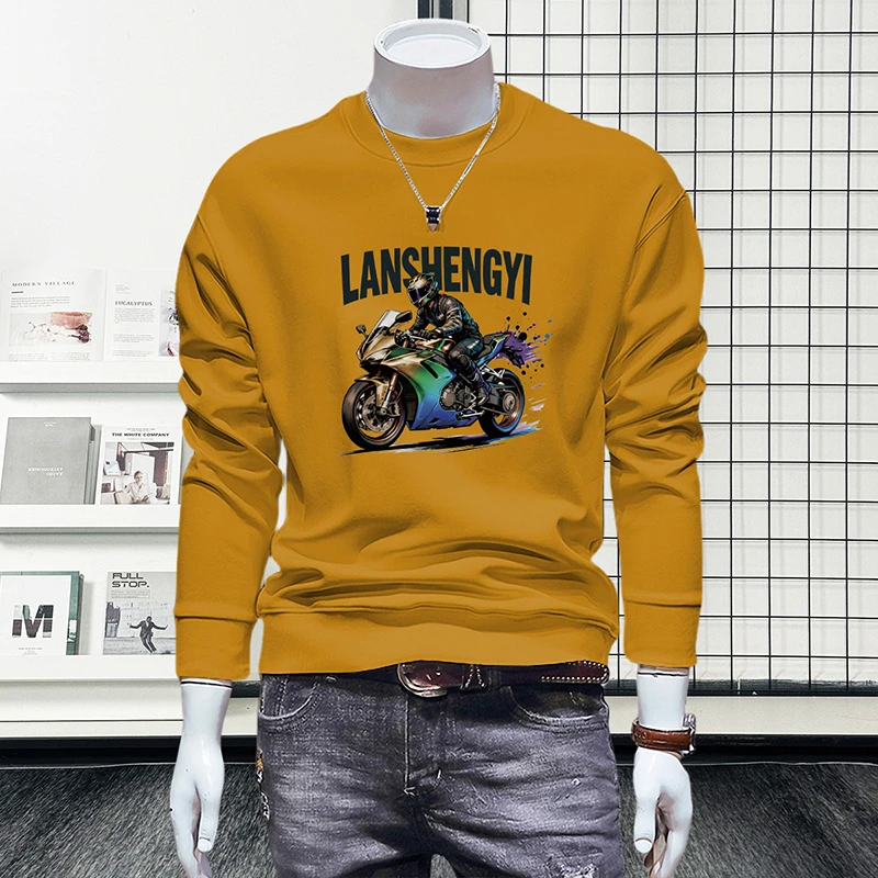 秋季男士卫衣新款爆款时尚潮流印花圆领长袖内搭外穿品质男装外套