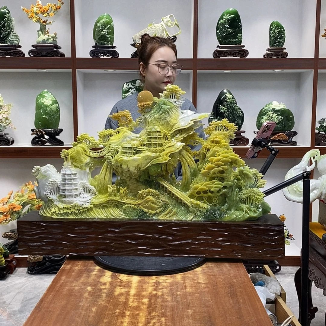 用***8玉山水摆件 玄关摆件
