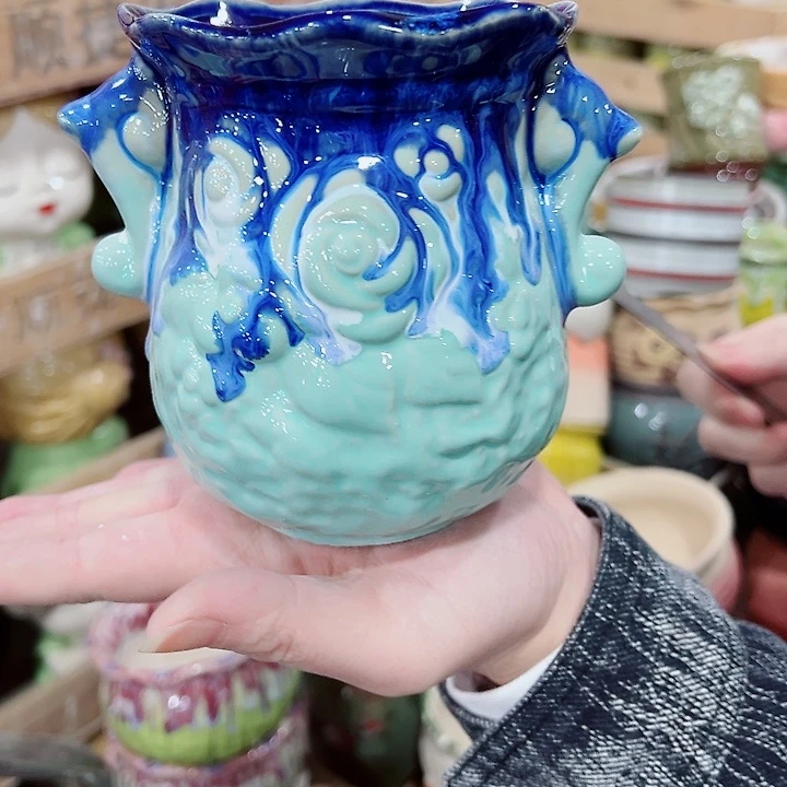 有孔，凑单福利满10元发货陶瓷多肉花盆！