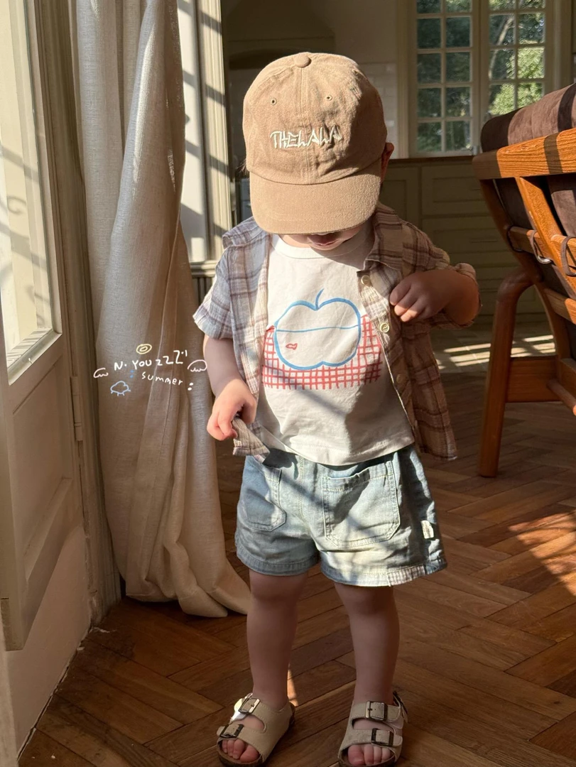 旺【L501-L550】夏季薄款牛仔童装T恤裤子套装宝宝纯棉