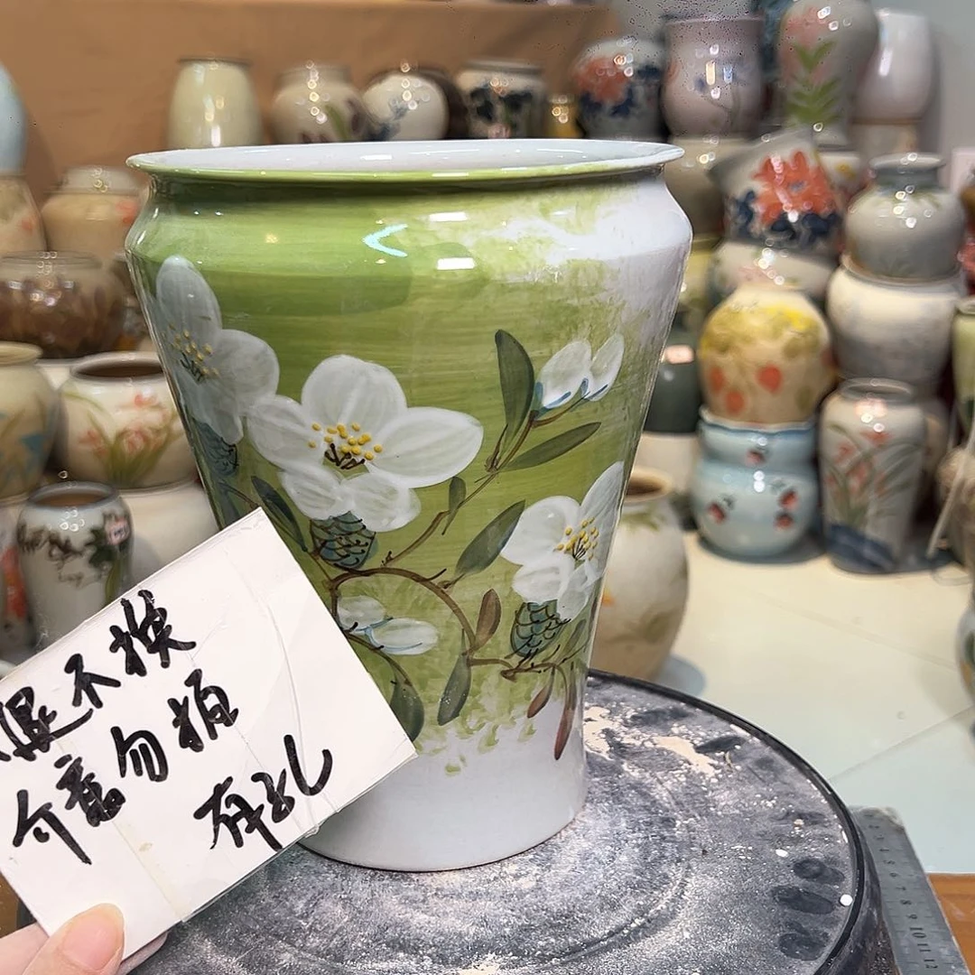 景德镇陶瓷花盆微瑕123