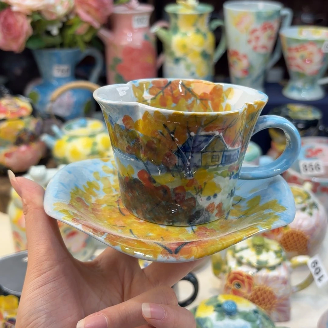 瓷片景德镇手绘高温釉下彩陶瓷茶具