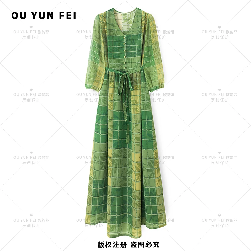 【巴黎帝王绿】气质女装连衣裙显瘦高级感穿搭时尚显白轻奢F1567