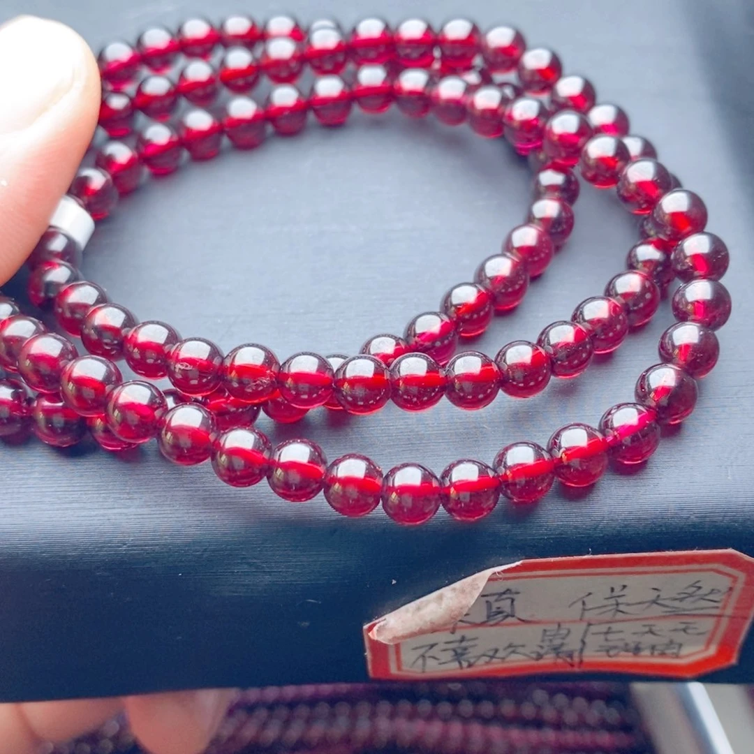 石榴石未镶嵌手链天然5.3玻璃体喜欢完美勿拍