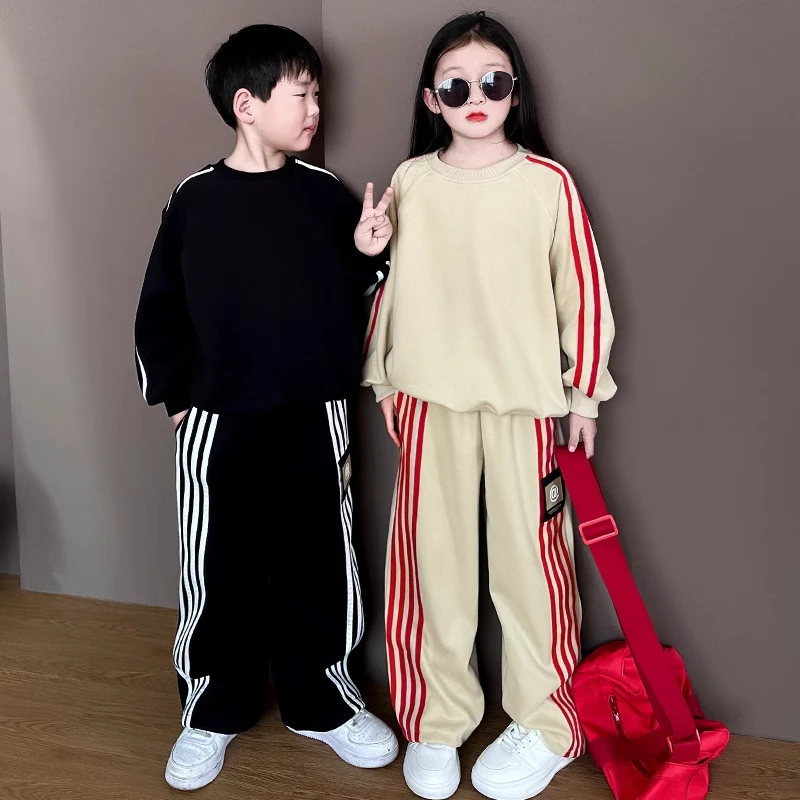 女童卫衣套装休闲运动服2025春秋新款女孩时髦洋气宽松卫裤两件套