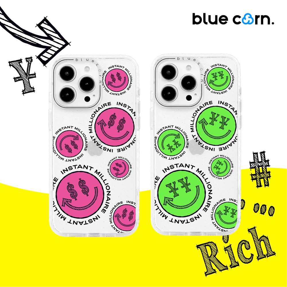 Bluecorn一夜暴富美元笑脸适用于苹果iPhone16/15/14磁吸手机壳