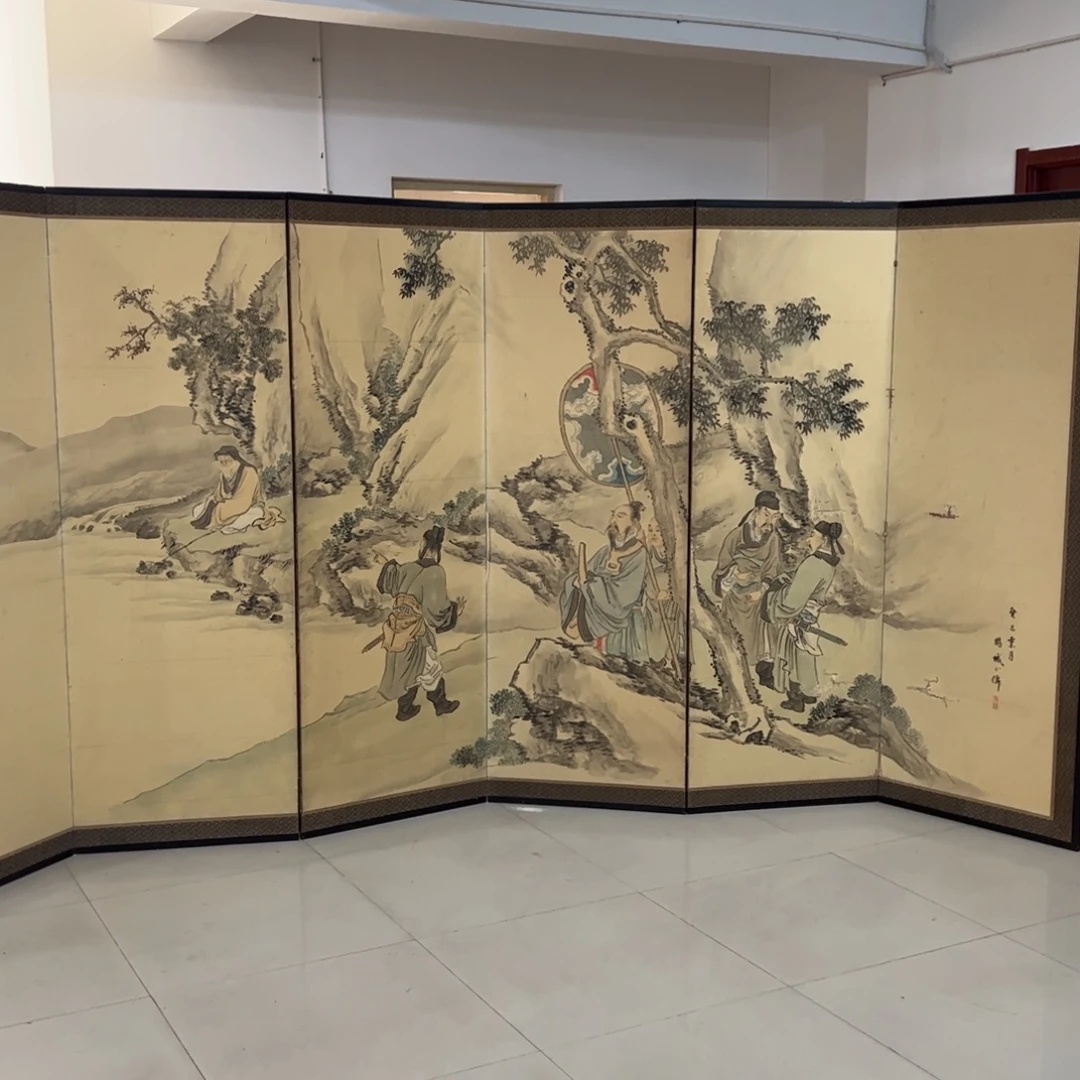 绘画屏风框画茶空间设计
