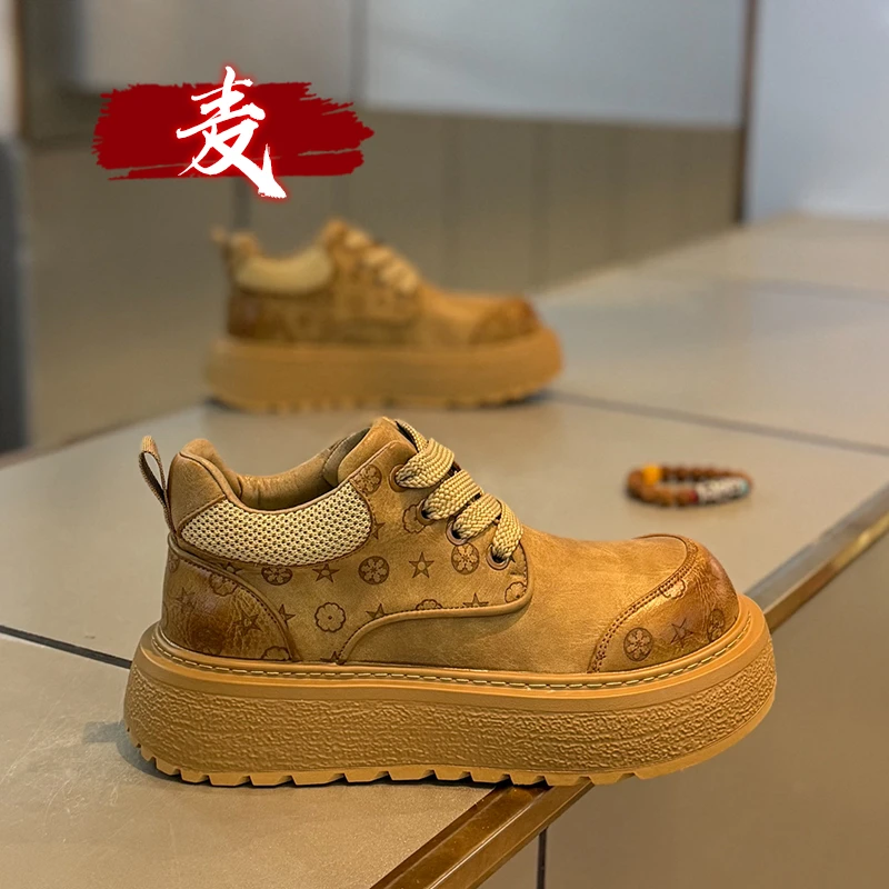 欧洲站马丁靴男款2025冬季新款户外百搭英伦风防水厚底大黄工装靴