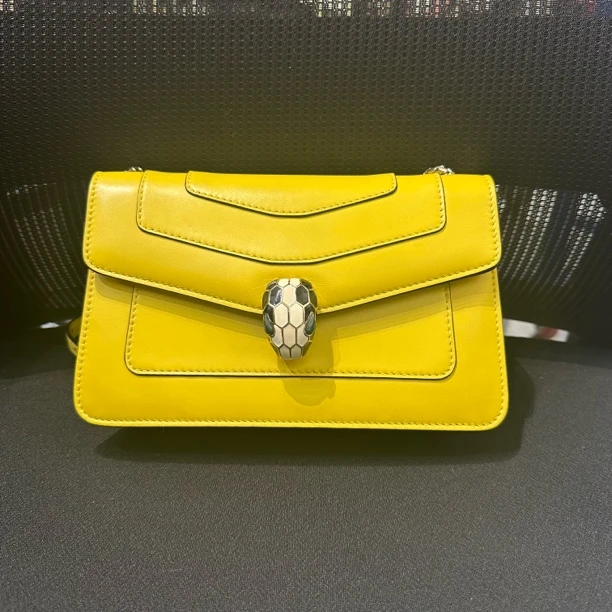 95新 BVLGARI/宝格丽 黄色斜挎包 H1606 1766