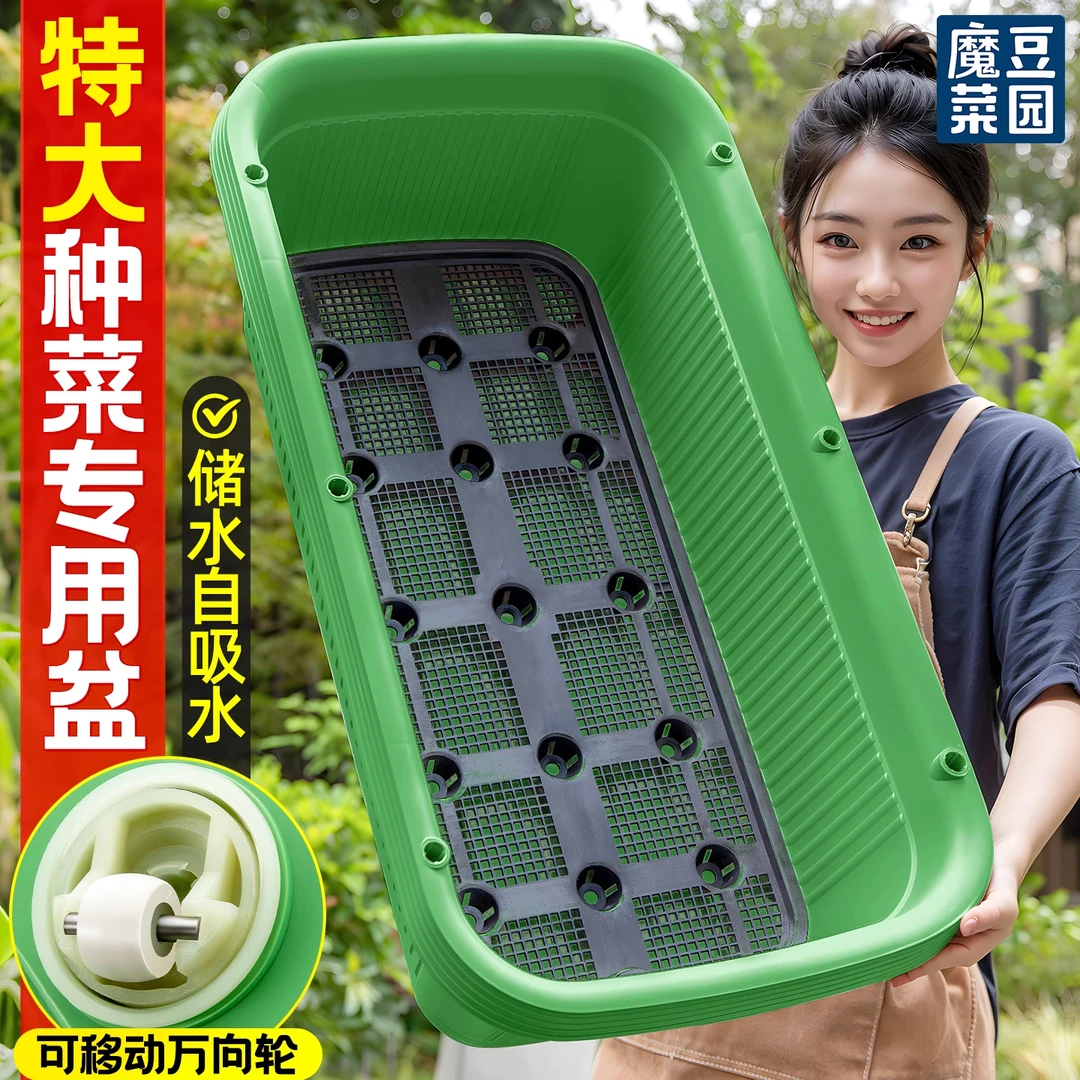 种菜专用盆阳台长方形种菜盆种菜盆室内种植盆懒人塑料花盆特大号