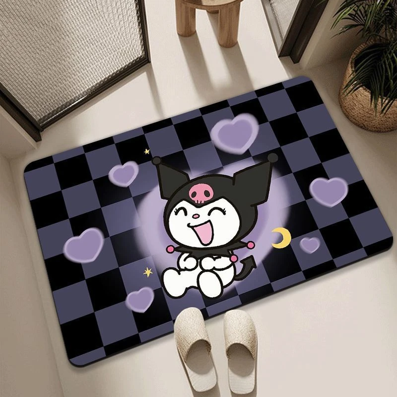 卡通可爱库洛米硅藻泥卫生间夏家用防滑脚垫浴室吸水卫浴速干地垫