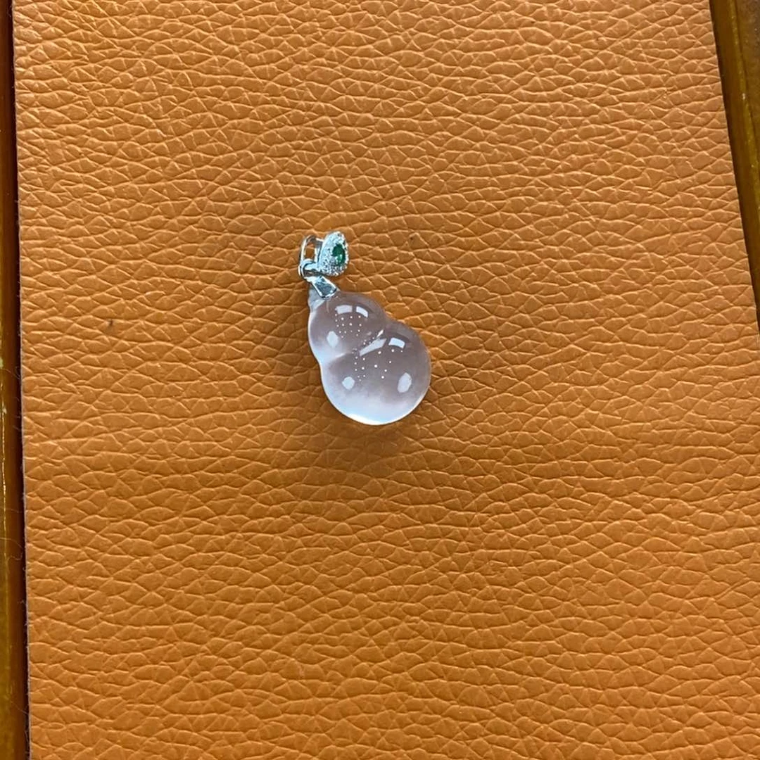 石英质玉吊坠(不含链)银S925镶嵌