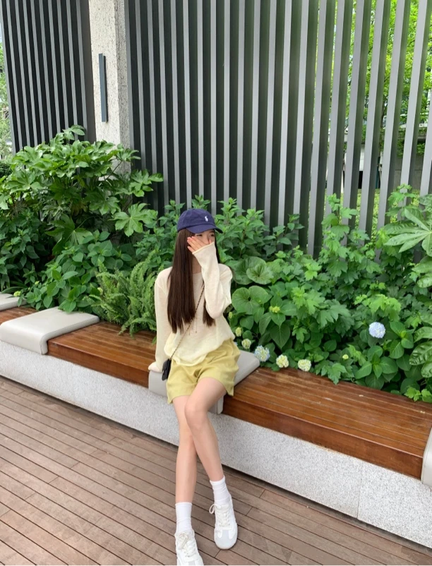 【李金贤】雨露天丝亚麻花苞短裙裤 009