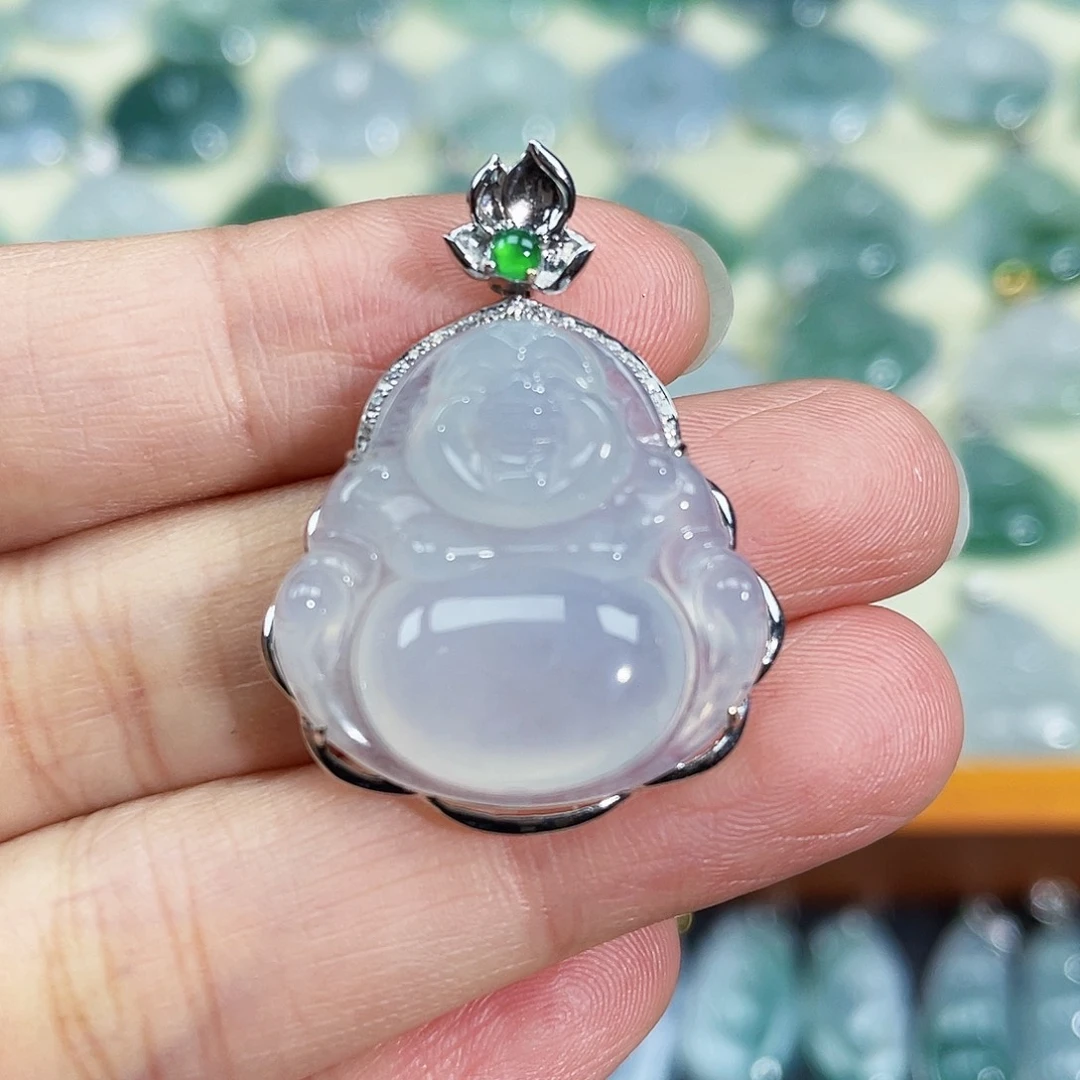 翡翠颈饰18K金镶嵌吊坠