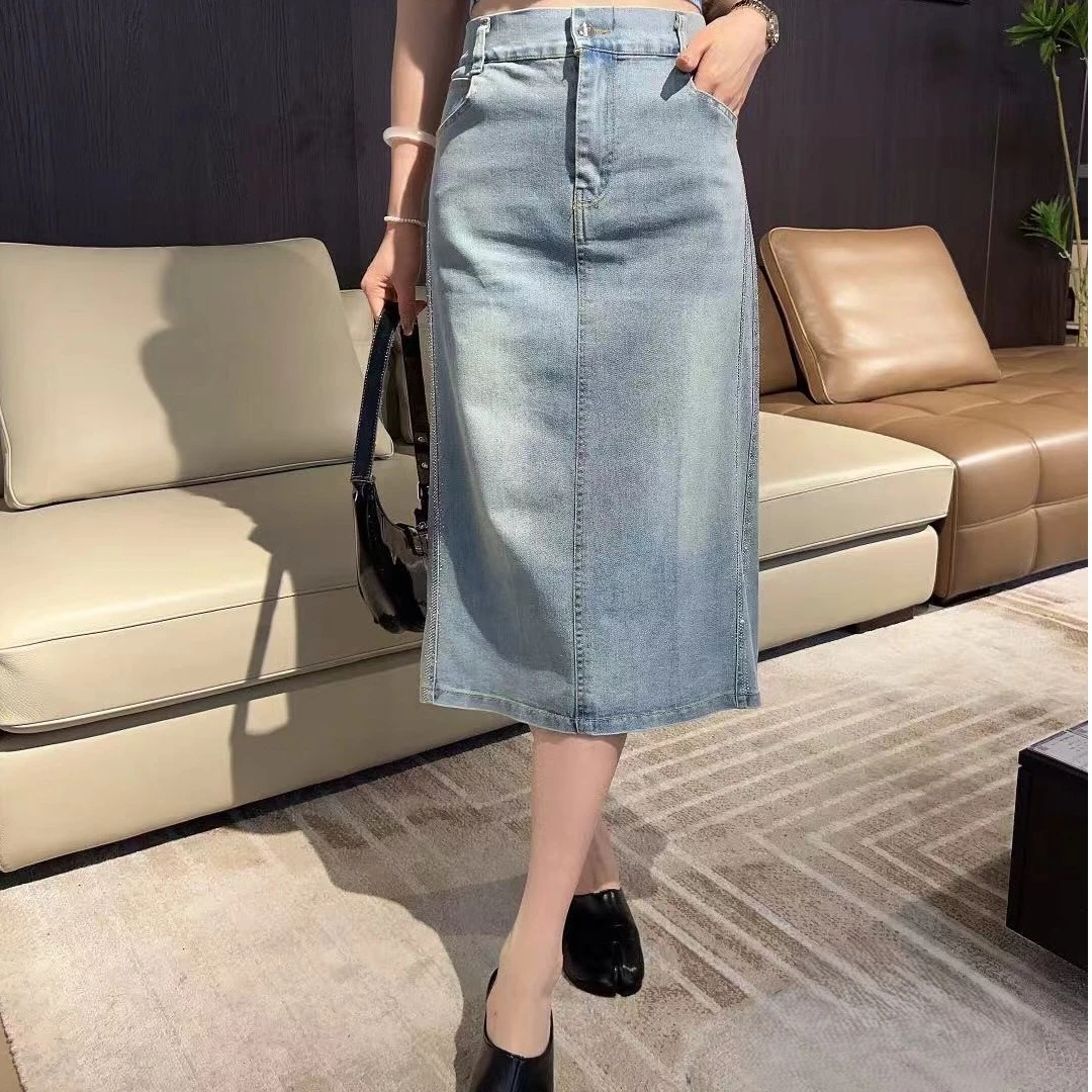 夏季牛仔半身长裙-甜 3791休闲亮闪潮流洋气显瘦胖MM大码女装新款