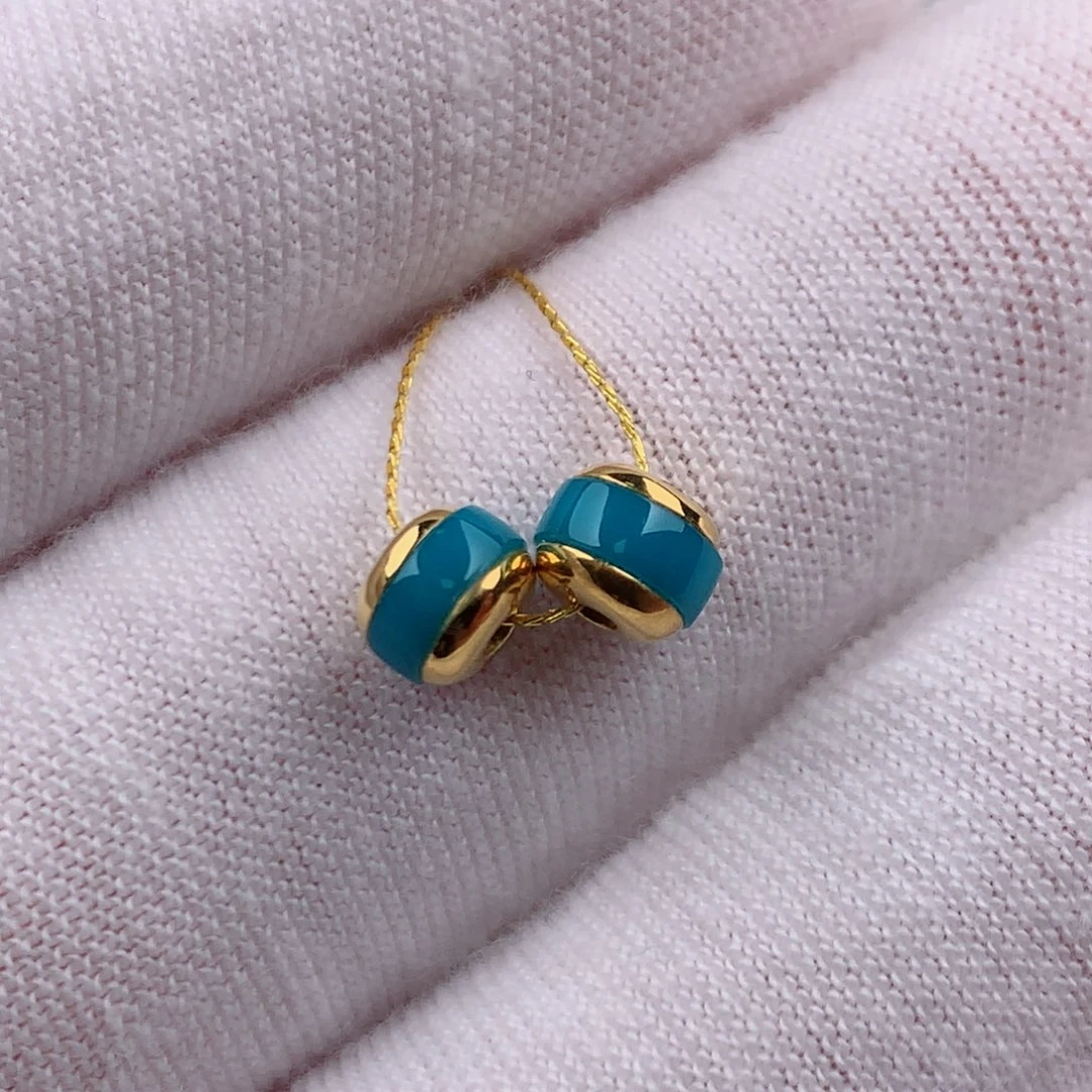 绿松石18K金镶嵌发饰5.4