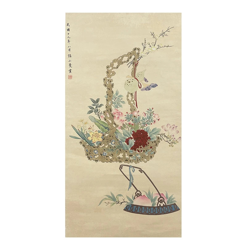 c-2619陆老师花鸟托底46*90cm