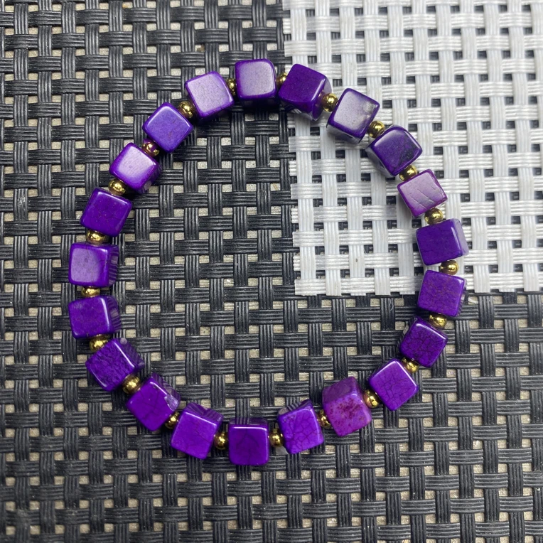 紫色方块6mm手串550