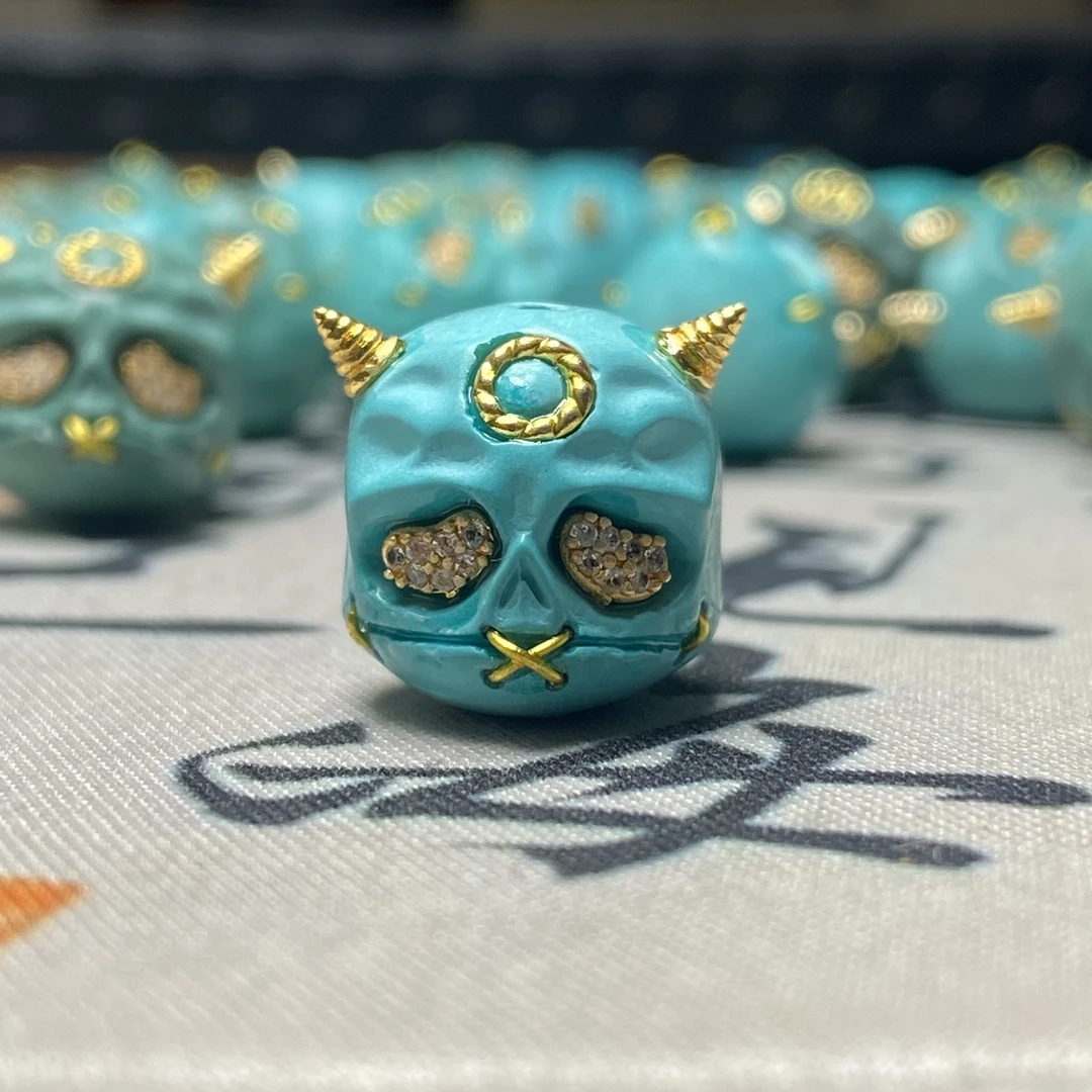 铜合金琉璃吊坠 镶嵌款阿呆配珠14➕