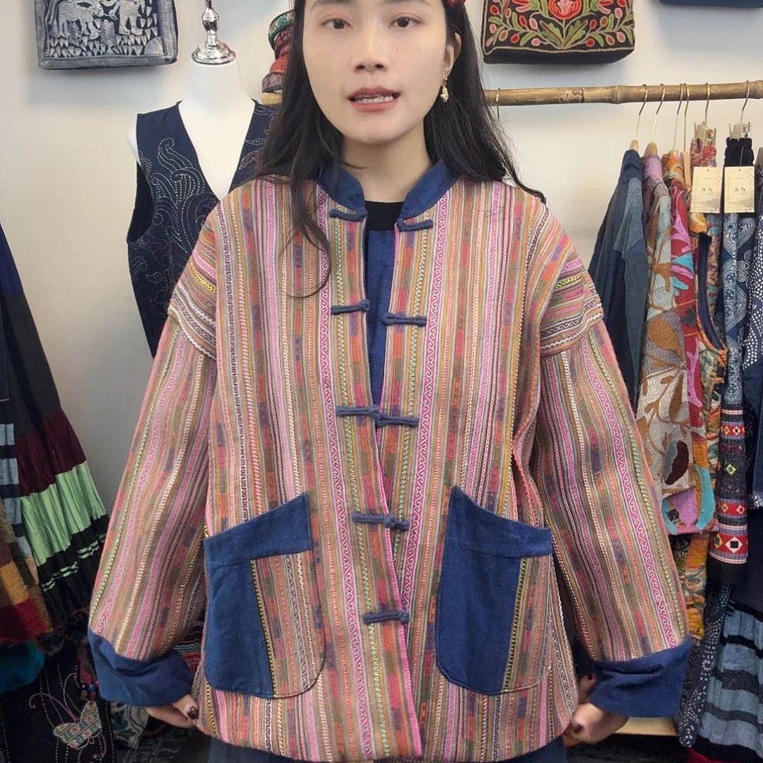 棉妤然服饰土布刺绣外套