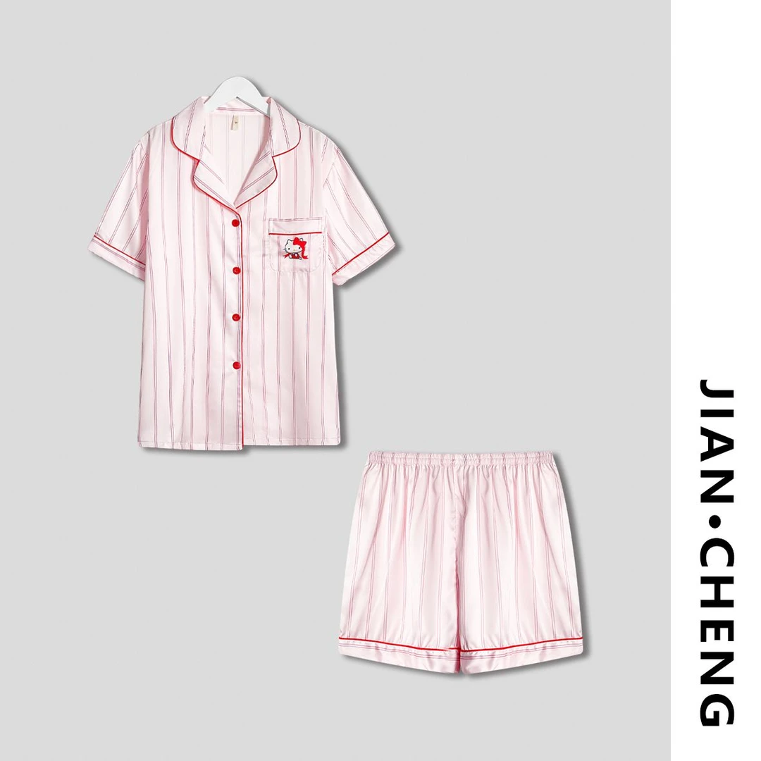 【简柽】丝绸条纹睡衣套装D504-2946