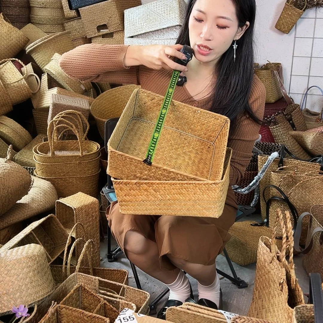 编织带草编包/草编收纳盒微瑕疵