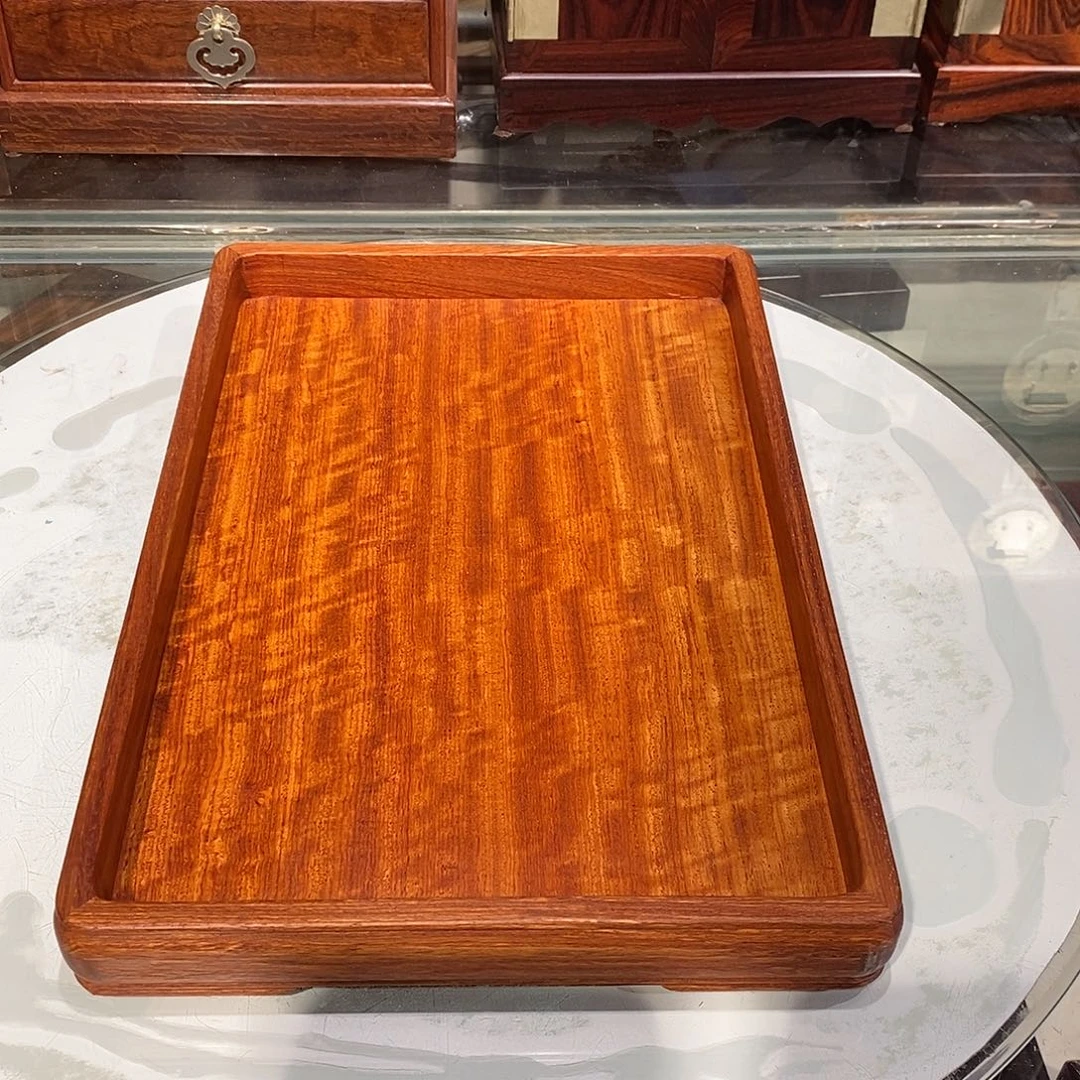 大果紫檀（缅甸花梨）独板文盘36/24/3.5