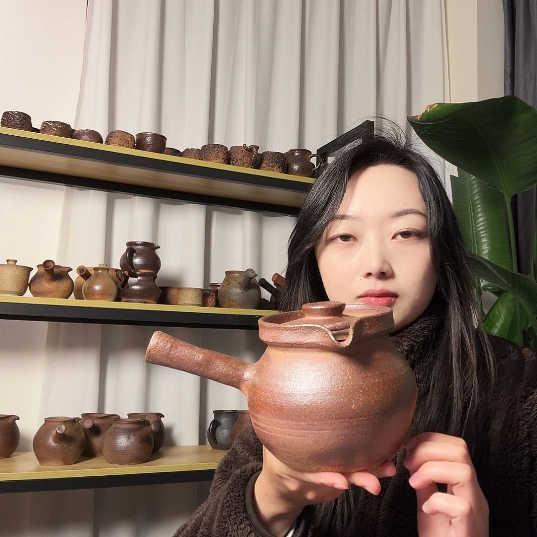 裸柴烧1升精品侧把罐