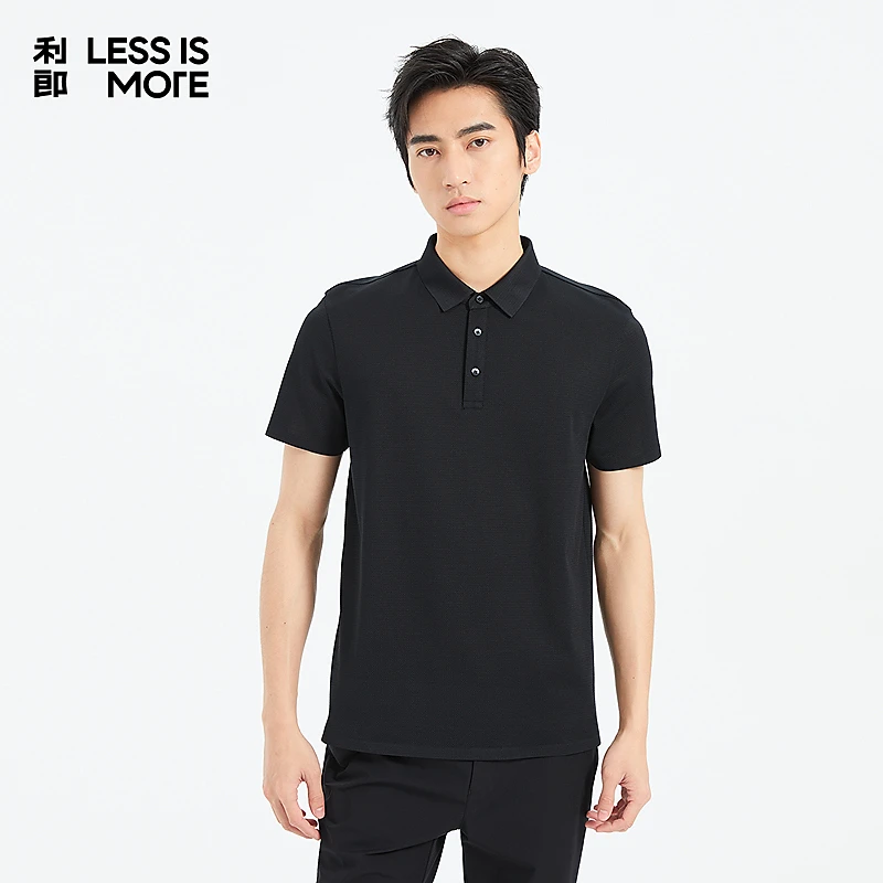 利郎【休闲商务】夏季休闲短袖Polo衫纯色男士半袖透气上衣翻领商务