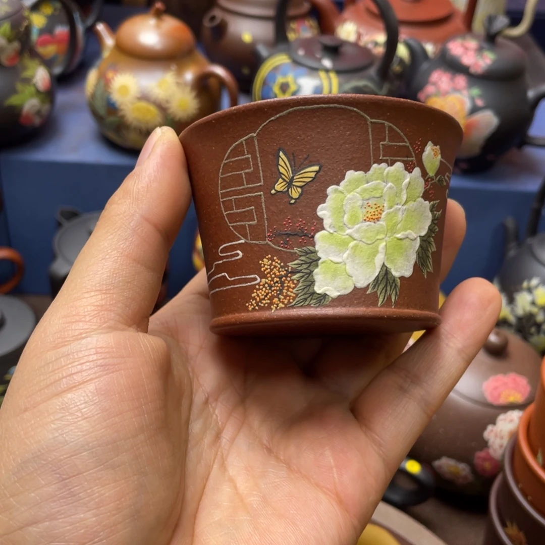 红泥茶杯紫砂主人杯100cc