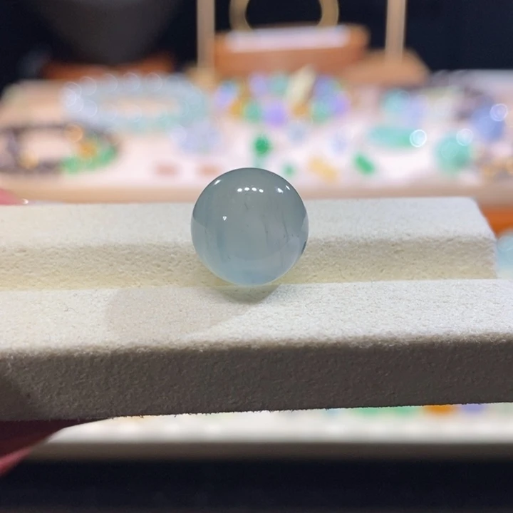 翡翠未镶嵌吊坠(不含链)翡翠冰蓝珠卡13m