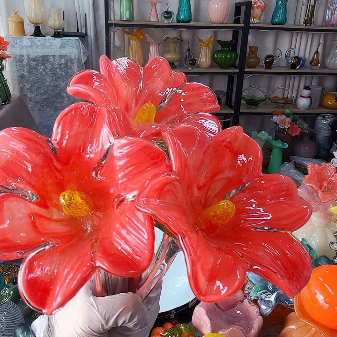 3朵百合花家悦花瓶花器摆件