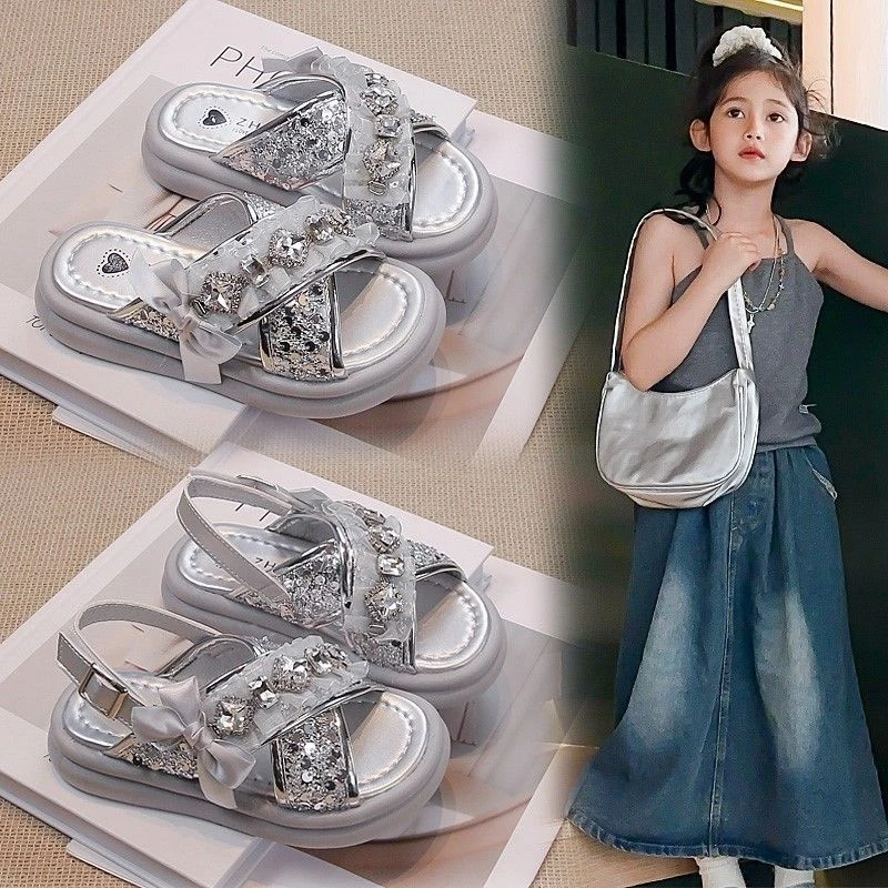 女童凉鞋夏款2025新款儿童运动凉拖女孩时尚韩版沙滩鞋软底