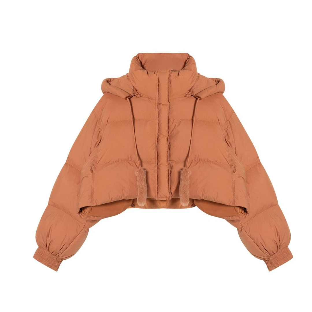 【专】90白鸭绒短款羽绒服2024新款宽松外套韩版面包服百搭加厚女1