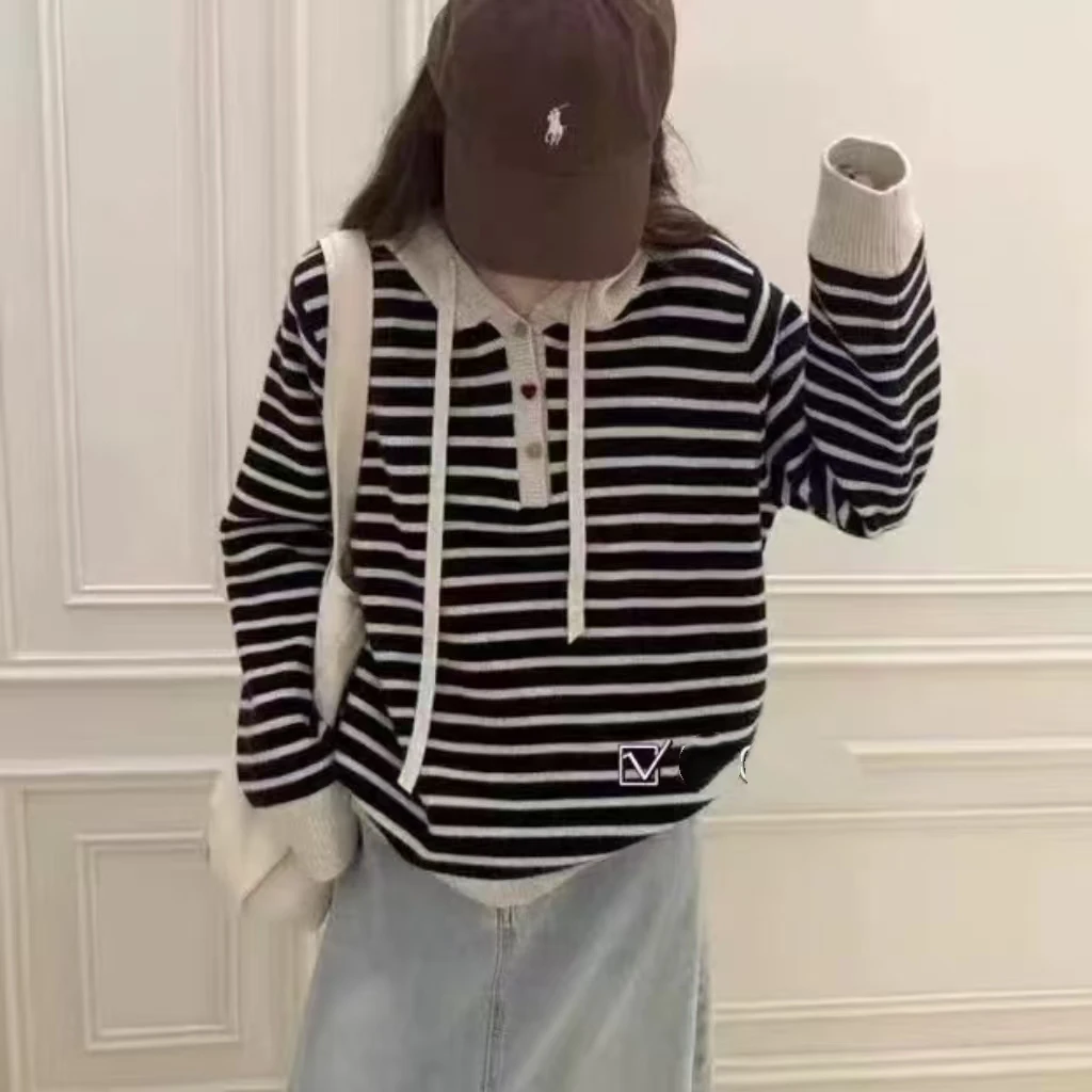 贝姐同款【福利款连帽针织衫】休闲百搭连帽套头针织上衣3003