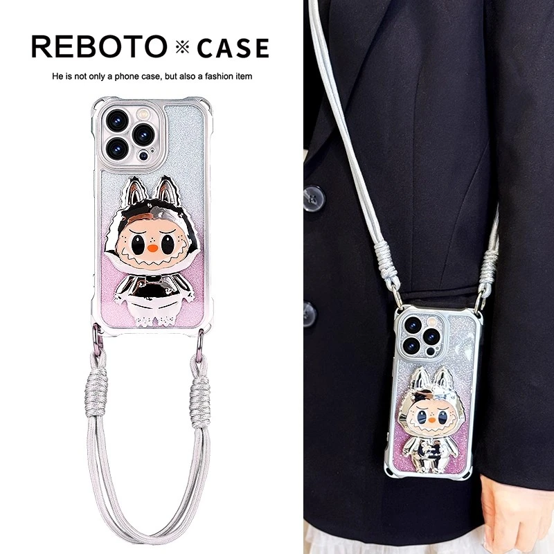 适用于苹果16手机壳镜子支架15Promax女款14全包13气囊12挂绳11/x