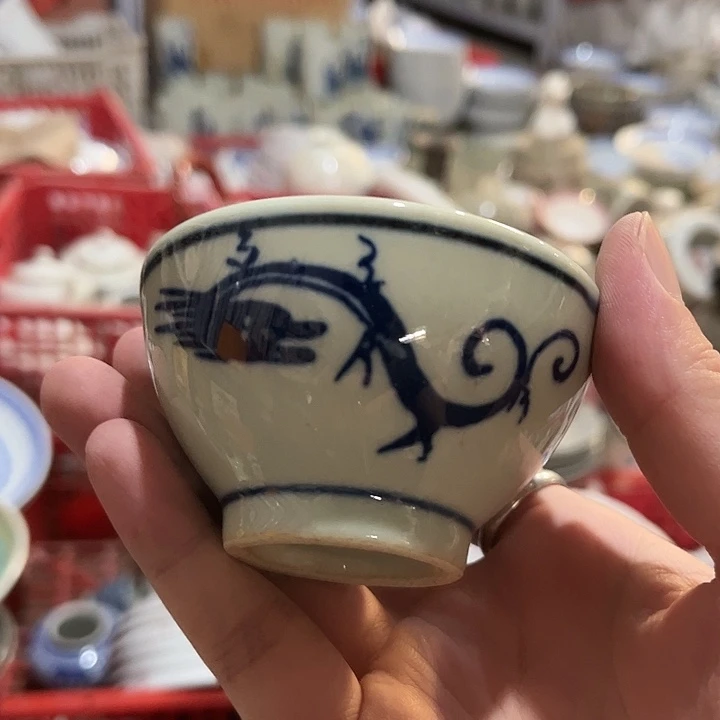 摆件景德镇手工龙纹主人杯陶瓷