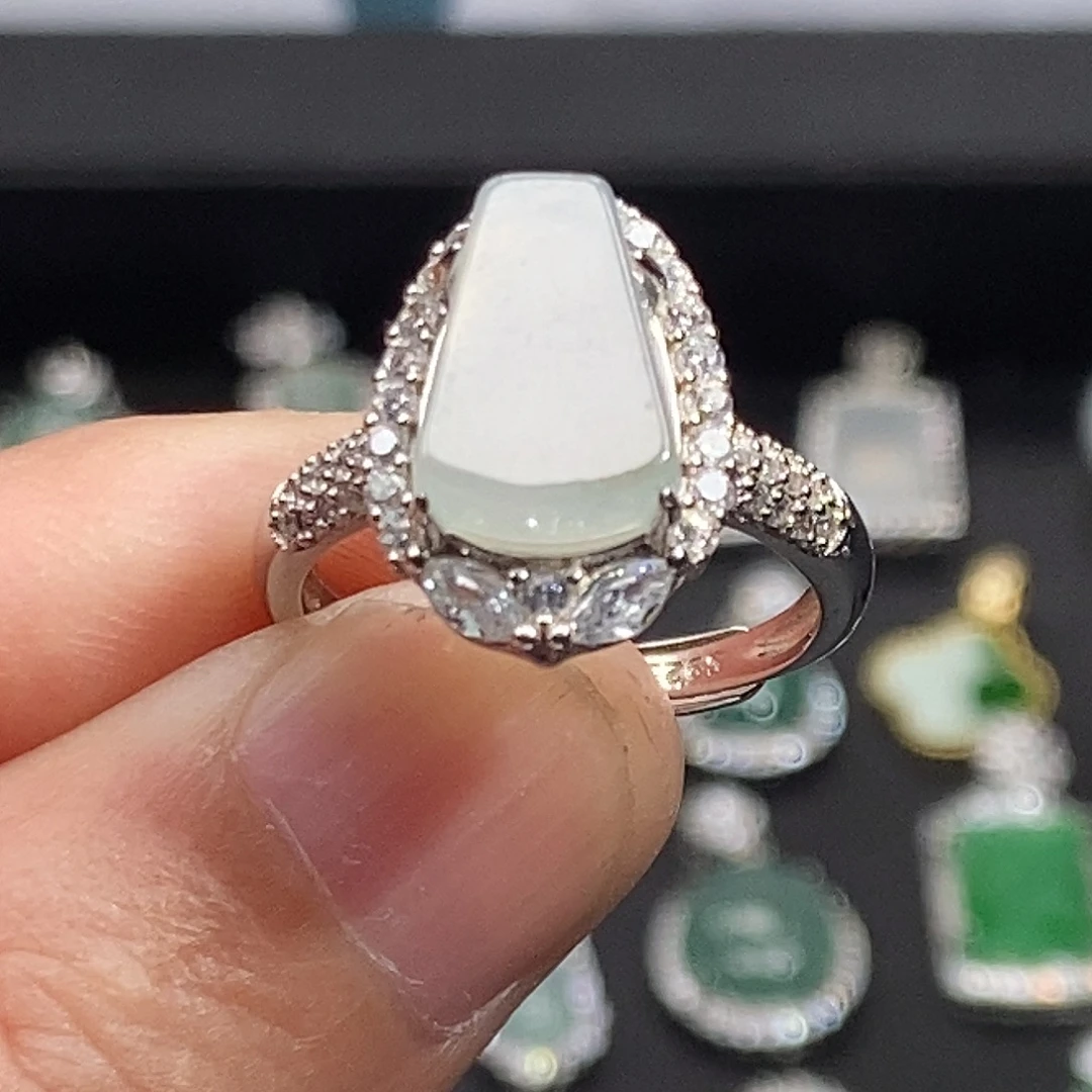 翡翠银S925镶嵌戒指