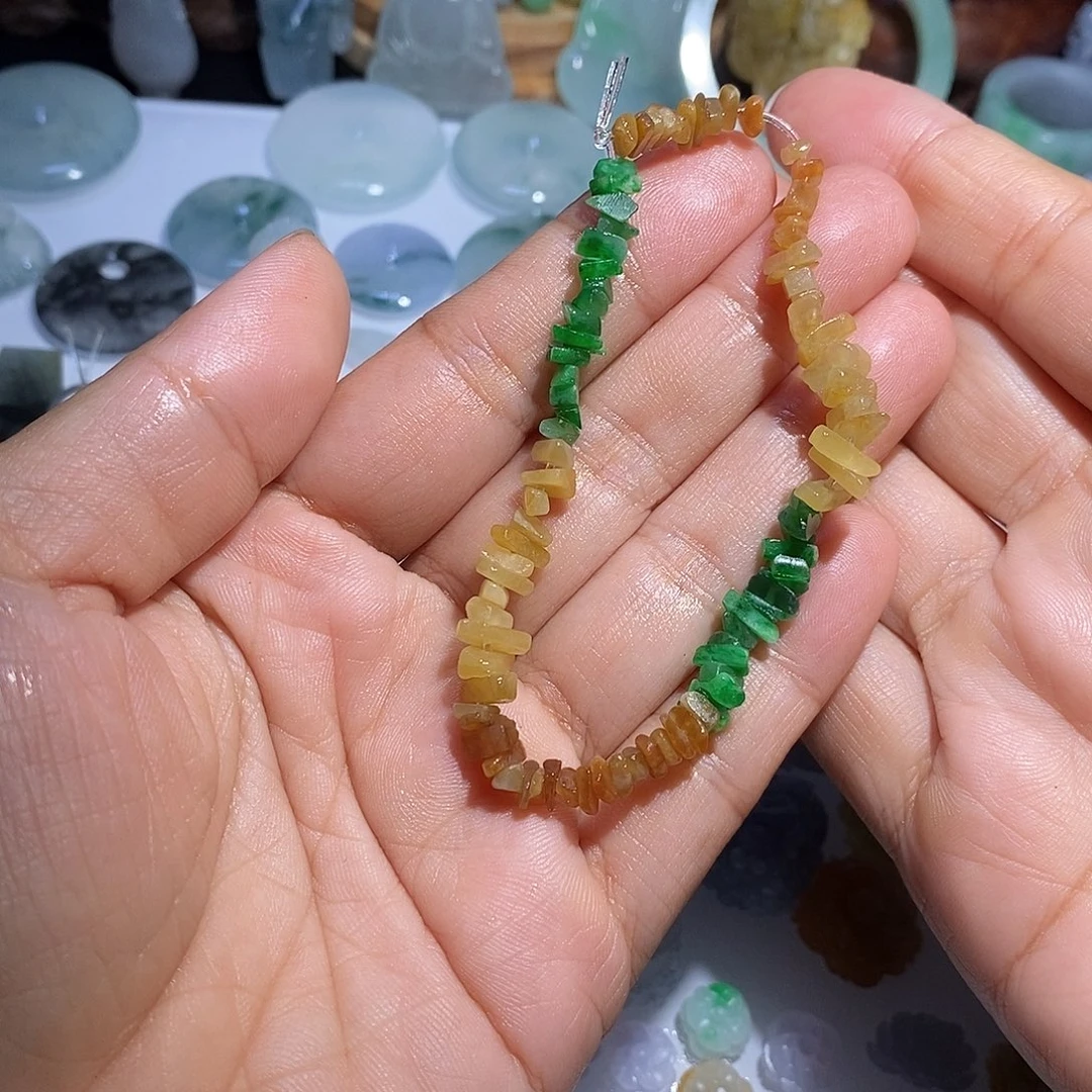 未镶嵌定制翡翠碎冰冰手串