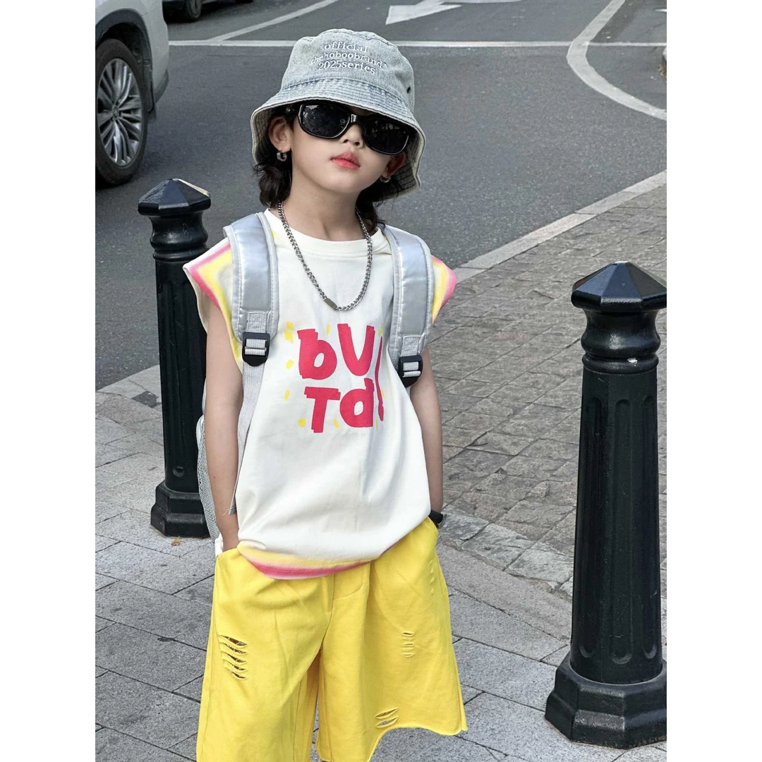 新款夏季T恤男女童百棉韩版宽松上衣夏装半袖T恤百搭薄款帅气潮流