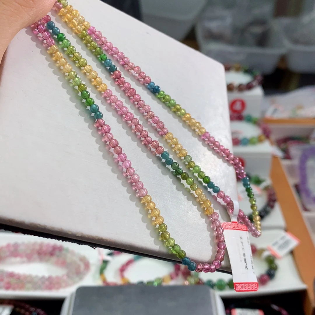 未镶嵌手链碧玺     3.2mm。