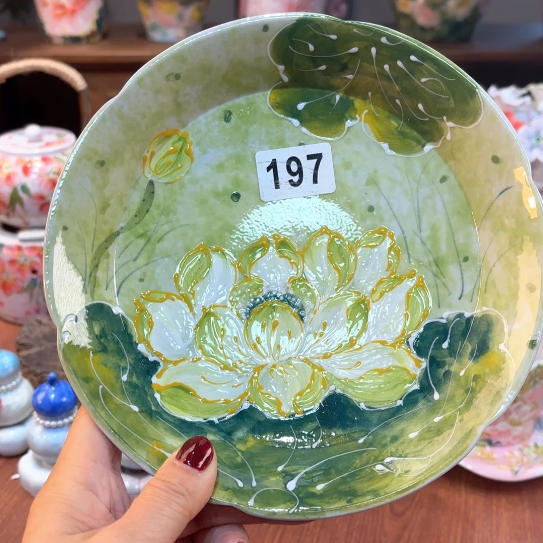 瓷片景德镇手绘高温釉下彩陶瓷茶具