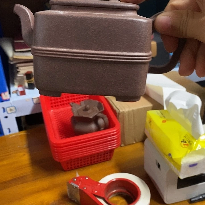 家***兴紫砂茶壶老天青方器320的容量全手