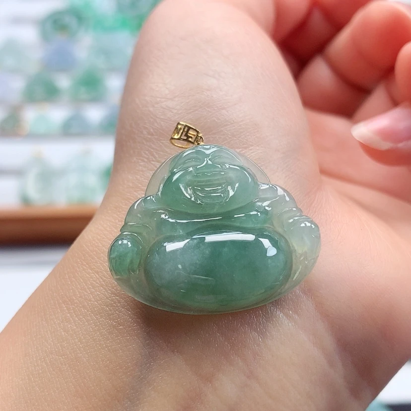 【闪购商品】翡翠吊坠(赠链)18K金镶嵌