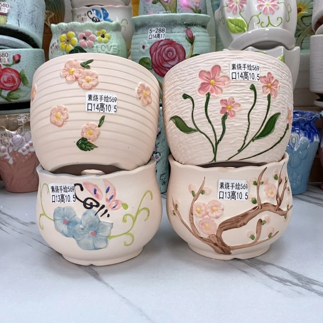 @陶瓷花盆@@5569无托