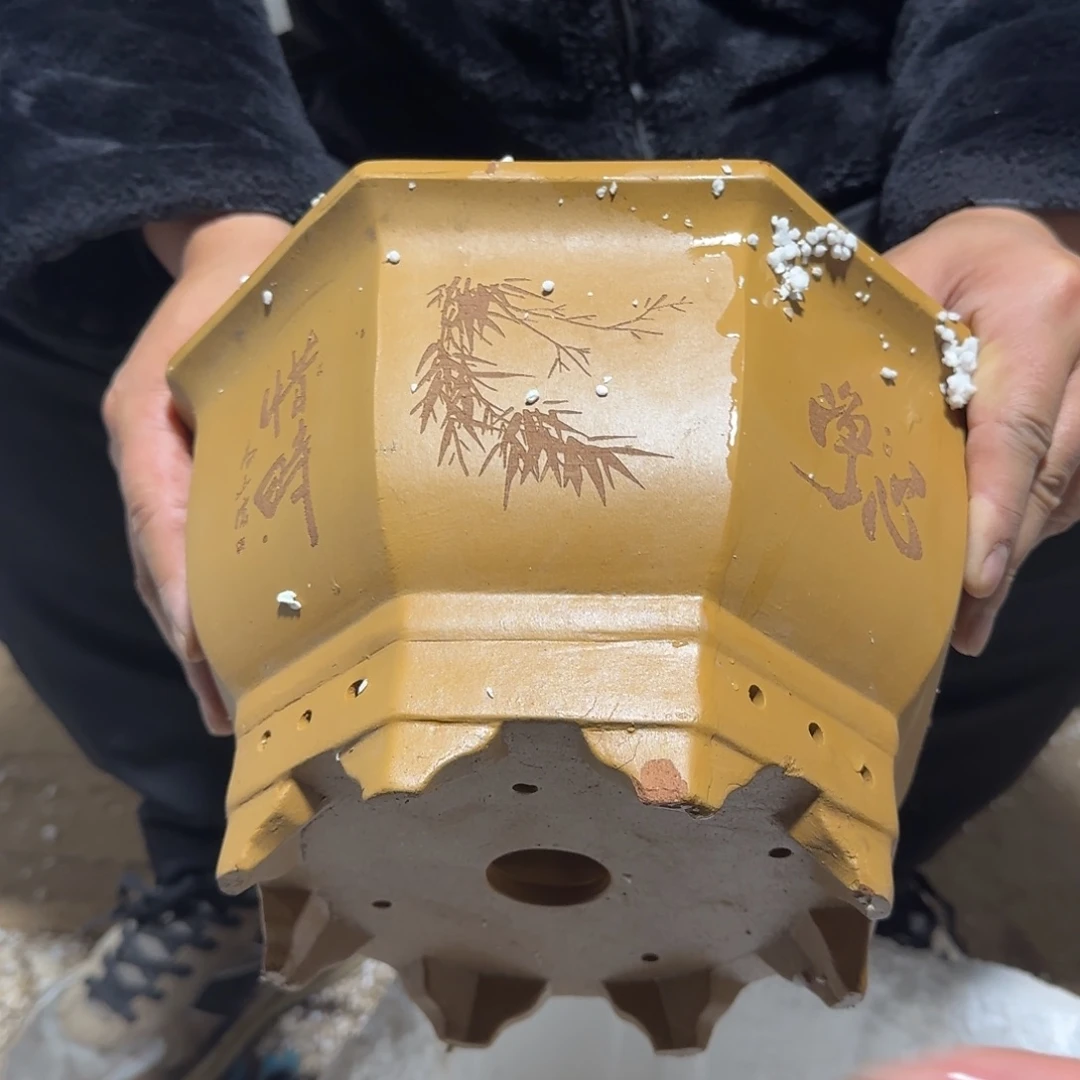 紫砂花盆瑕疵是我